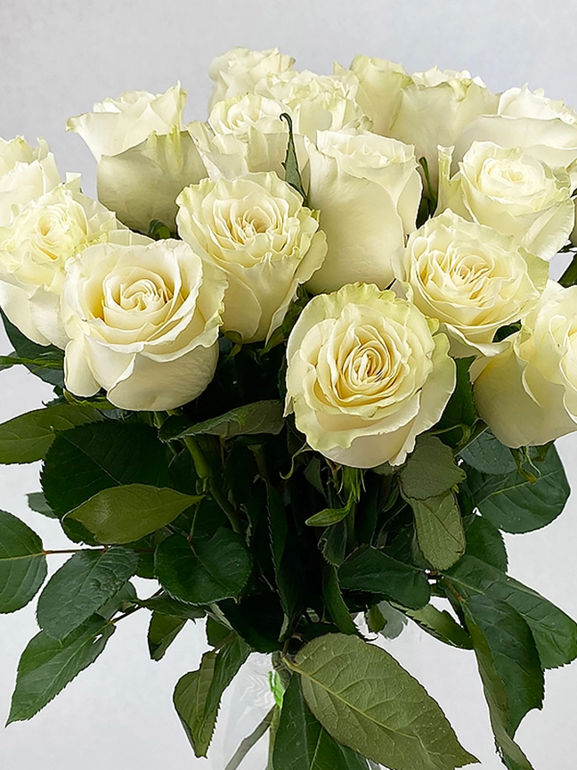 Монобукет из белых роз &laquo;Гармония&raquo; от интернет-магазина цветов в 