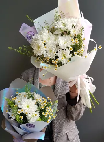 Букет с хризантемами &laquo;Летний вечер&raquo; от интернет-магазина цветов в 