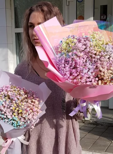 Монобукет из гипсофилы «Единорожка» от интернет-магазина цветов в 