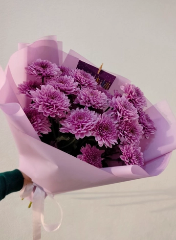 Букет из кустовых хризантем «Пурпурная магия» от интернет-магазина цветов в 