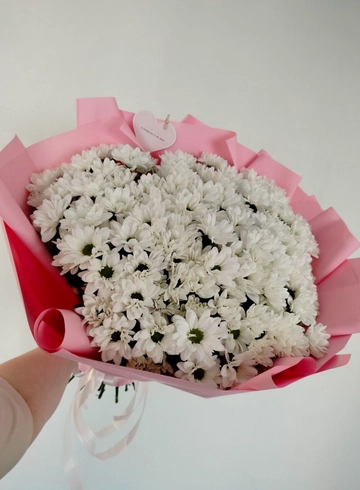 Букет из хризантем «Нежный-снежный» от интернет-магазина цветов в 