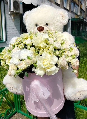  Шикарная композиция с мягкой игрушкой 💫 от интернет-магазина цветов в 